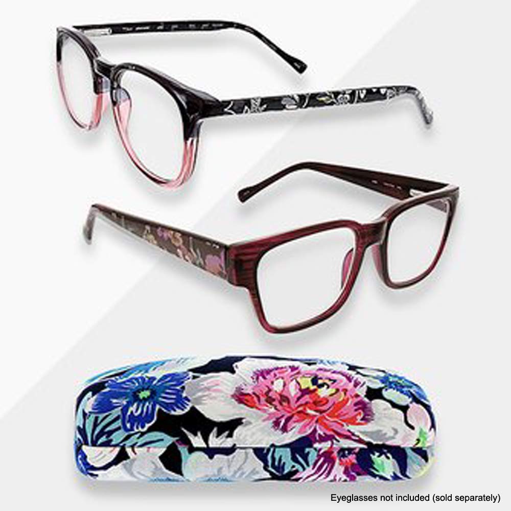 Vera Bradley Sunglasses & Eyeglasses Hard Shell Protective Case - Stylish Clamshell Design for Travel, Work & Daily Use