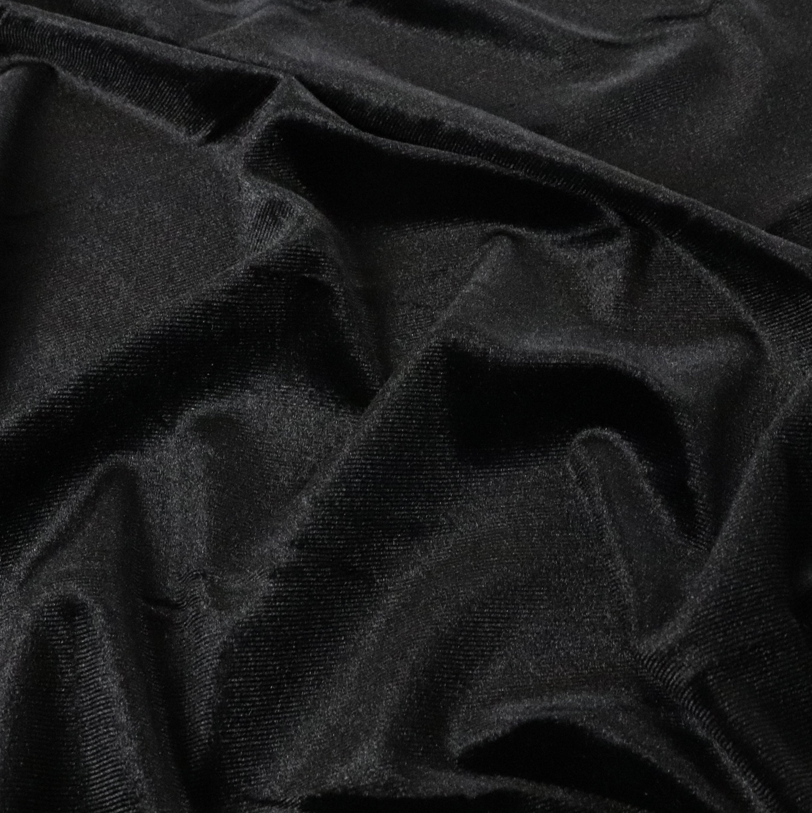 Stretch Velvet Fabric - Black Onyx Color for Upholstery, Clothing & DIY Projects | Soft & Durable Material