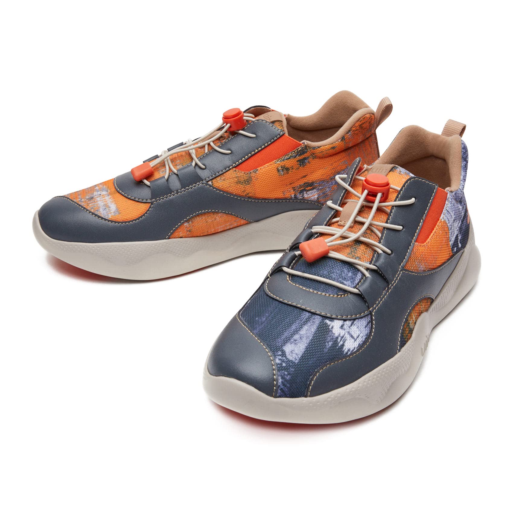 UIN Men's Fashion Sneakers - Lightweight Slip-On Walking Shoes with Microfiber Comfort & Artistic Design - Perfect for Casual Wear, Travel & Athletic Activities