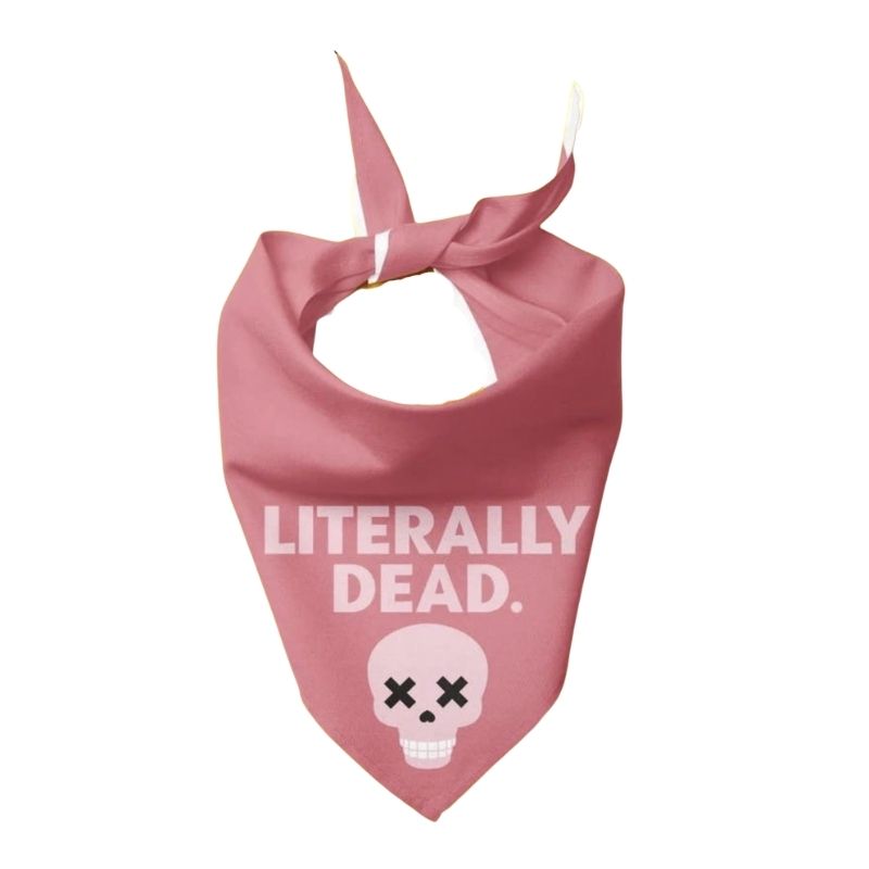 Ripley and Rue Literally Dead Dog Bandana - Funny Pet Bandana for Halloween, Costume Parties & Pet Fashion | Durable & Comfortable for Dogs