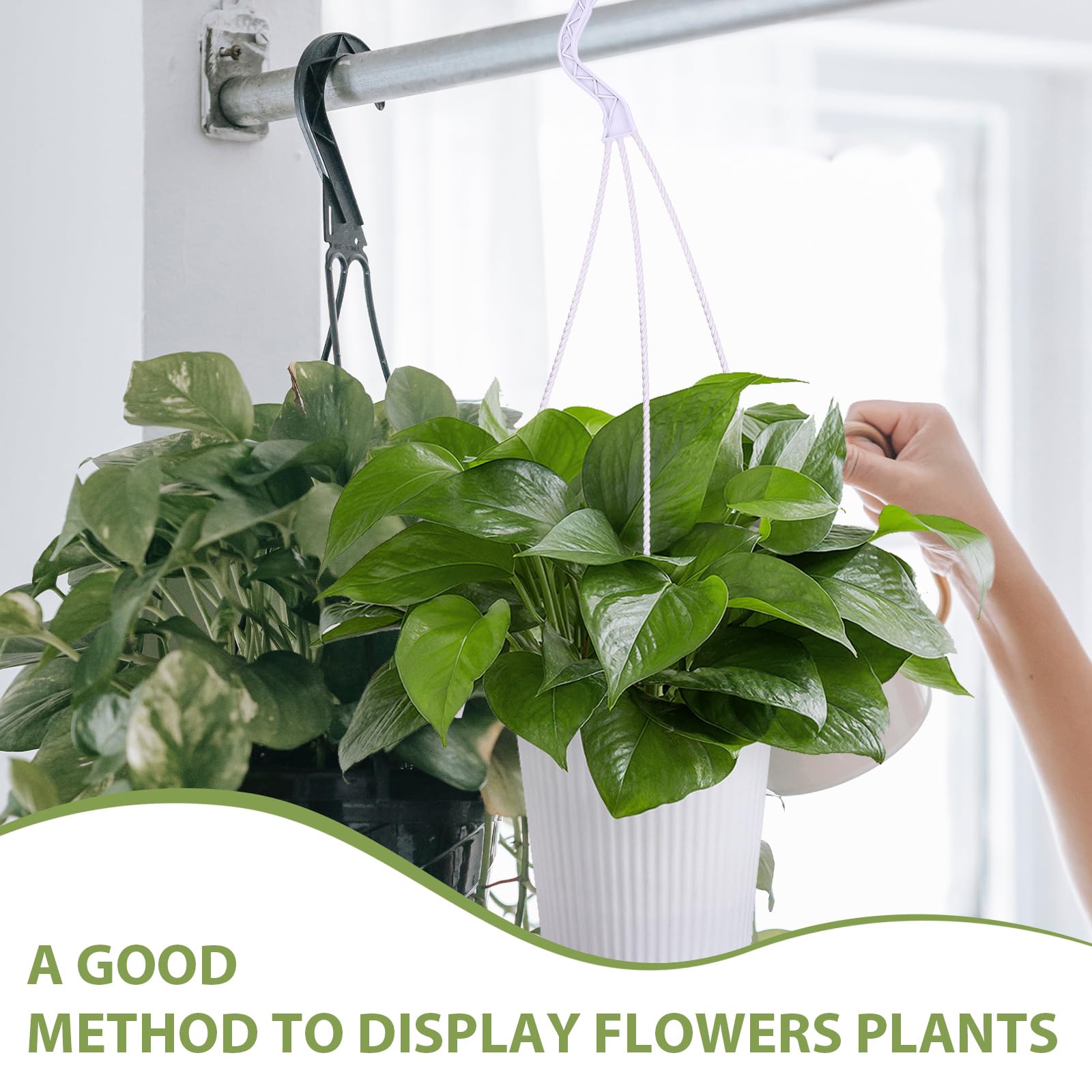 Yardwe 30pcs Plastic Hanging Basket Chains with Hooks - Durable Flower Pot Hangers for Planters, Bird Feeders & Decorative Baskets - Perfect for Indoor/Outdoor Gardens, Patios & Balconies