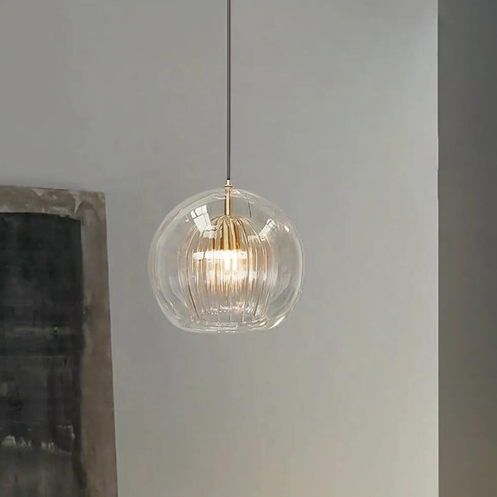 Modern Clear Glass Bubble Pendant Light for Dining Room - Elegant Hanging Chandelier for Kitchen Island, Breakfast Nook & Contemporary Home Decor