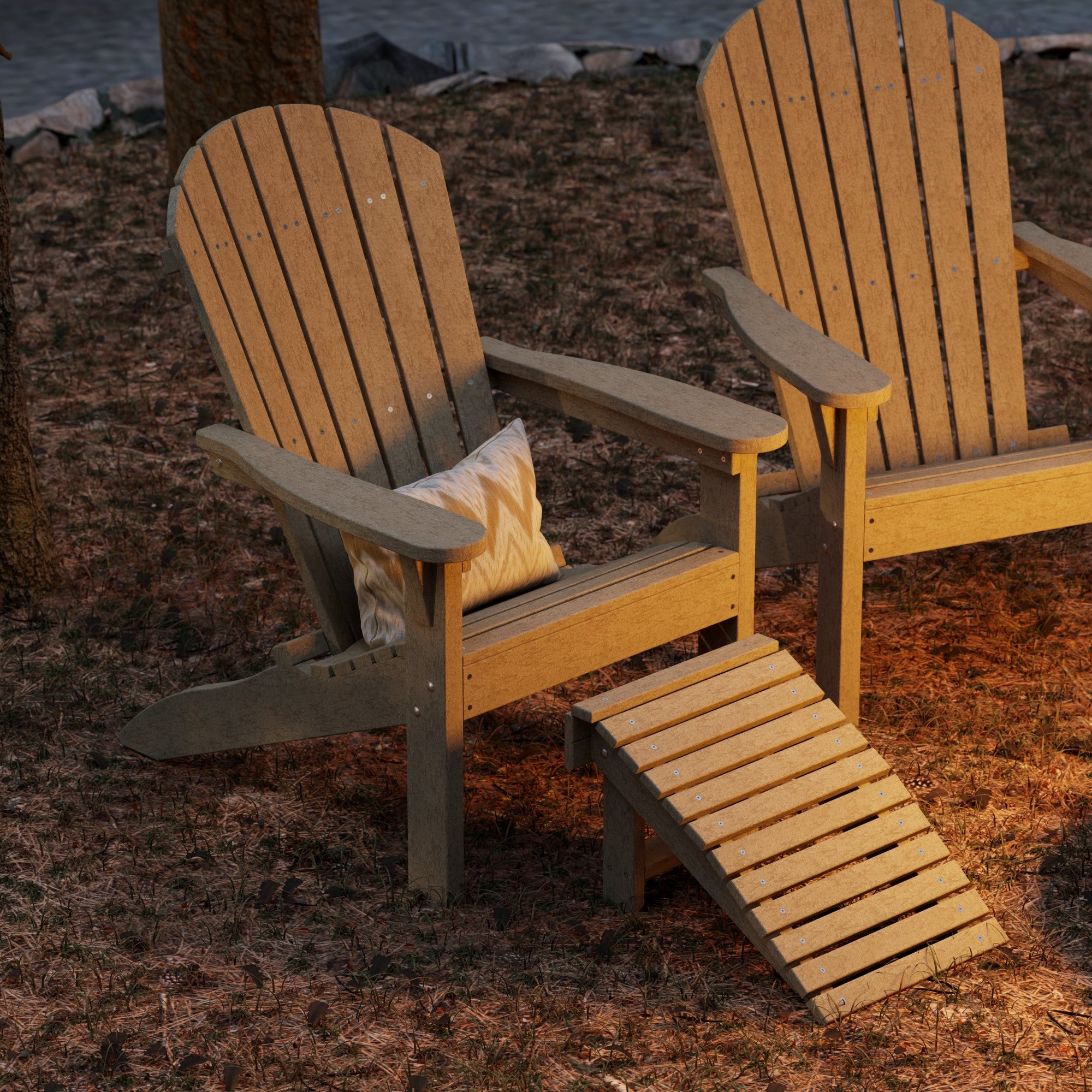 Heritage Sunset Adirondack Chair - Outdoor Patio Furniture for Backyard, Garden & Poolside Relaxation | Durable Weather-Resistant Wooden Lounge Chair