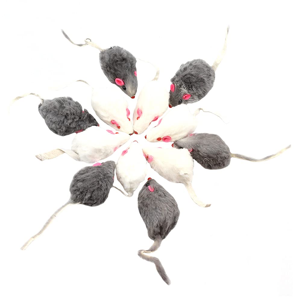 ULTECHNOVO 12pcs Interactive Cat Toys - Plush Mouse & Rabbit Simulation Toys for Indoor Cats & Small Dogs - Fun Chewable Toothbrush Design - Perfect for Playtime, Training & Stress Relief
