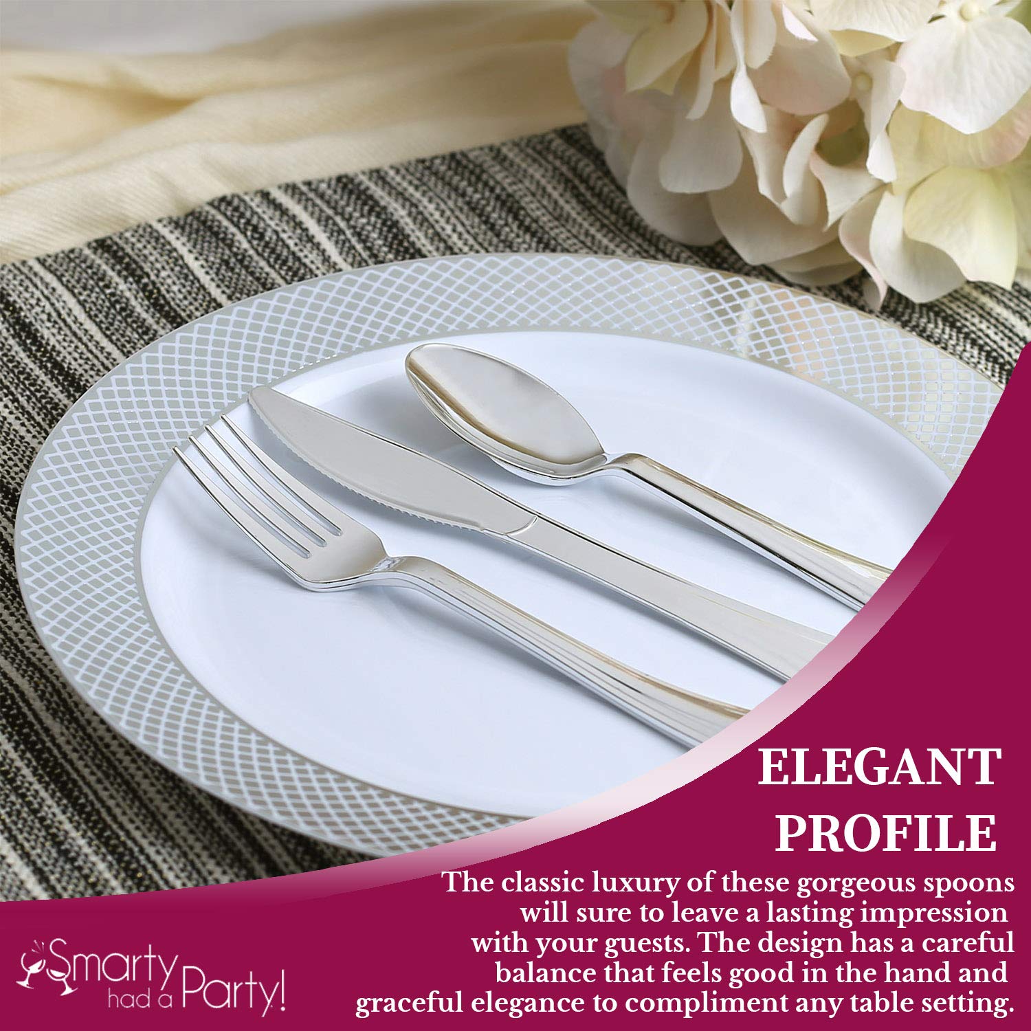 6.25 Inch Shiny Metallic Silver Plastic Spoons - Pack of 600, Heavy Duty BPA-Free Disposable Cutlery for Weddings, Parties, Catering & Events | Durable Recyclable Bulk Silverware for Desserts, Soups, Ice Cream & Buffet Serving