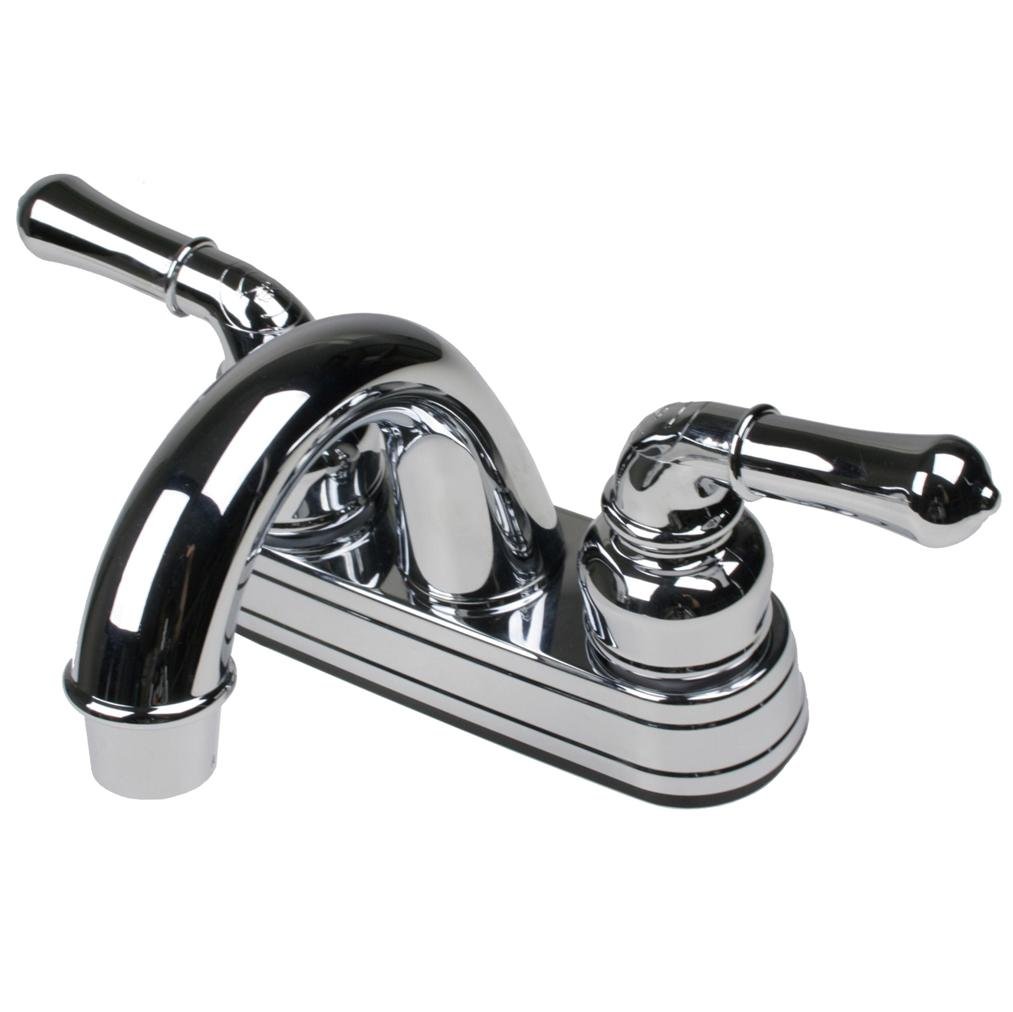 RV/Mobile Home Bathroom Sink Faucet - Chrome Finish, Single Handle Waterfall Spout Faucet for RV, Camper, Trailer - Perfect for Small Space Bathrooms & Tiny Homes