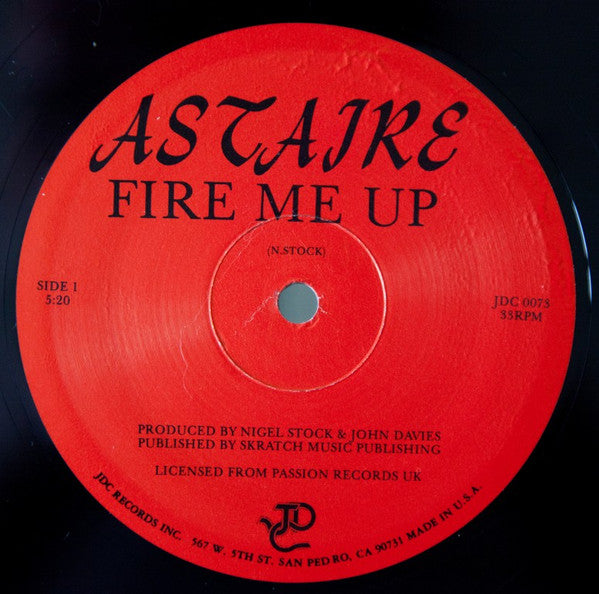 Astaire - Fire Me Up Vinyl Record (12 Inch, NM or M Condition) - Perfect for Collectors & Music Enthusiasts