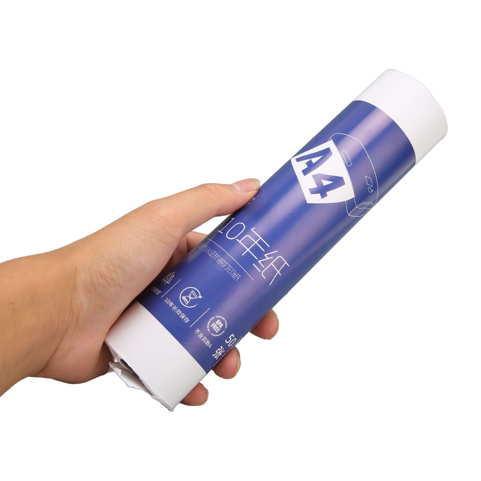 GOWENIC A4 Thermal Printing Paper - 50 Sheets Per Roll, Black Marking Intermittent Positioning for Zjiang A4 Printer - 10 Years Life - Ideal for Receipts, Labels & Barcode Printing in Retail & Logistics