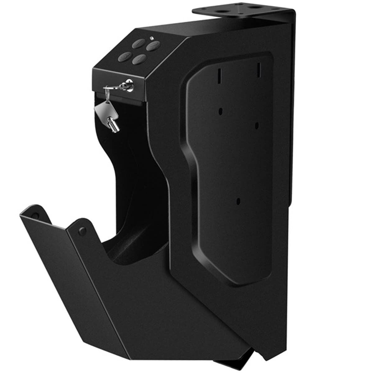 Biometric Fingerprint Handgun Safe Box - Quick Access Wall Mount Gun Safe for Pistols with Emergency Keys | Home & Office Security Storage