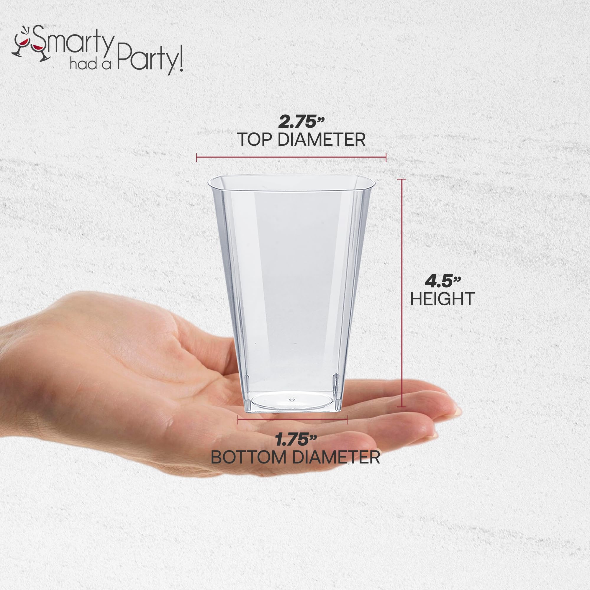 Smarty Had A Party 10 oz Clear Plastic Cups - Pack of 336 Disposable Tumblers for Smoothies, Cocktails, Iced Coffee & Parties | Elegant Drinkware for Weddings, BBQs, Office Events & Everyday Use