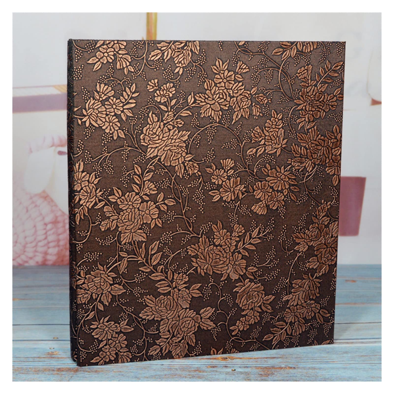 DIY 6 Inch PU Leather Photo Album - 600 Pockets Large Capacity for Family Travel, Baby Photos & Home Decoration | Perfect Gift for Weddings, Anniversaries & Memory Keeping (Noir)