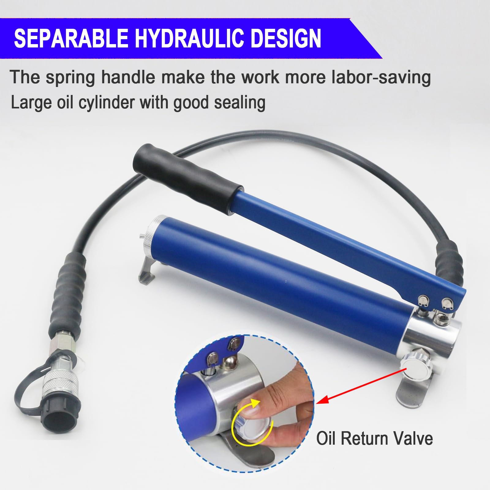 Hydraulic AC Crimping Tool Kit - Manual High Pressure Air Conditioning Hose Crimper for Barbed & Beaded Fittings (IG-7842M with Manual Pump) | Auto AC Repair, HVAC System Maintenance & Refrigerant Line Installation