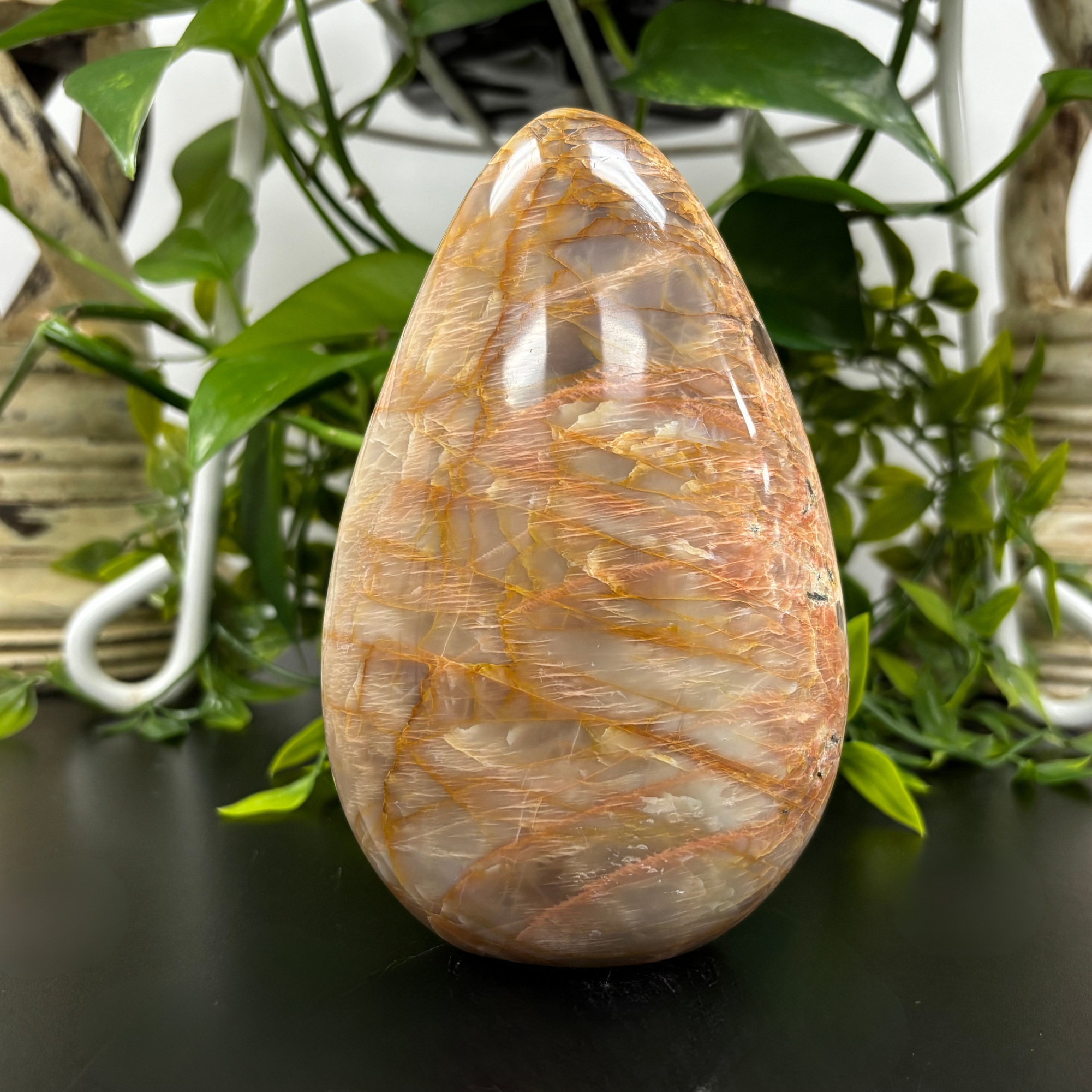 Natural Moonstone Freeform Rock - Self Standing Healing Crystal for Meditation, Reiki & Home Decor (RPS446)