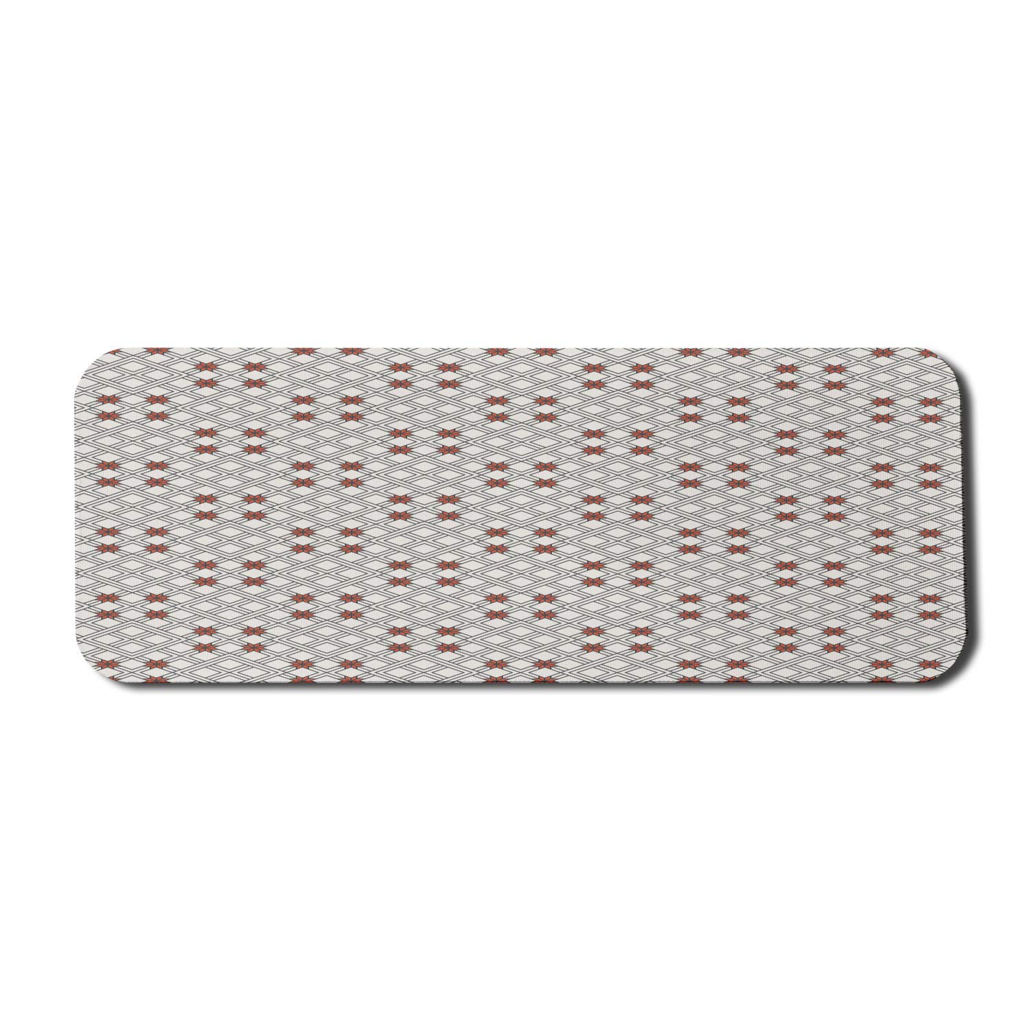 Ambesonne Boho Computer Mouse Pad - Ethnic Mosaic Moroccan Inspired Geometric Floral Design, Non-Slip Rubber Base, Large 31