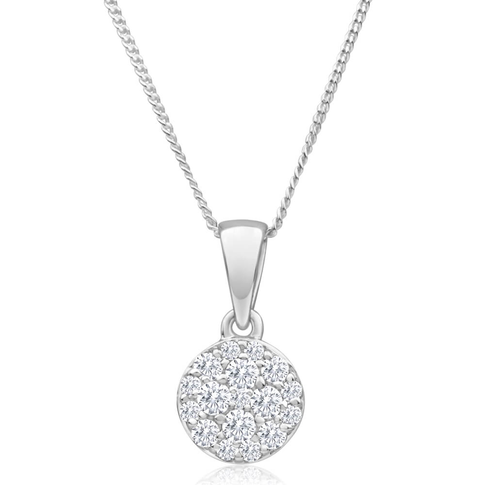 9ct White Gold Diamond Pendant Necklace for Women - Elegant Solitaire Jewelry Gift for Anniversary, Valentine's Day & Special Occasions
