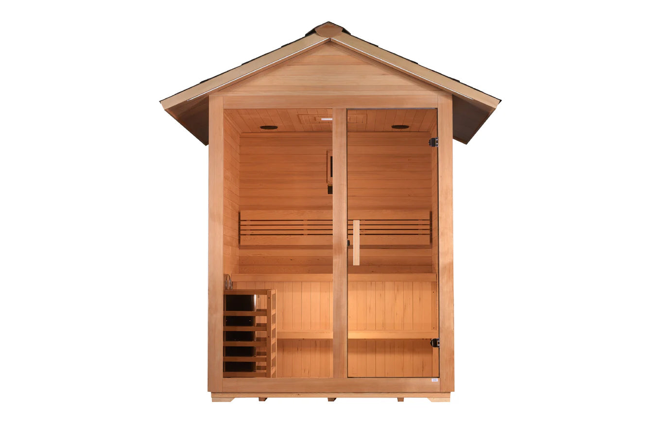 Golden Designs Arlberg 3-Person Outdoor Sauna - Traditional Wooden Sauna for Home, Backyard & Relaxation - Perfect for Family Use, Detox & Stress Relief