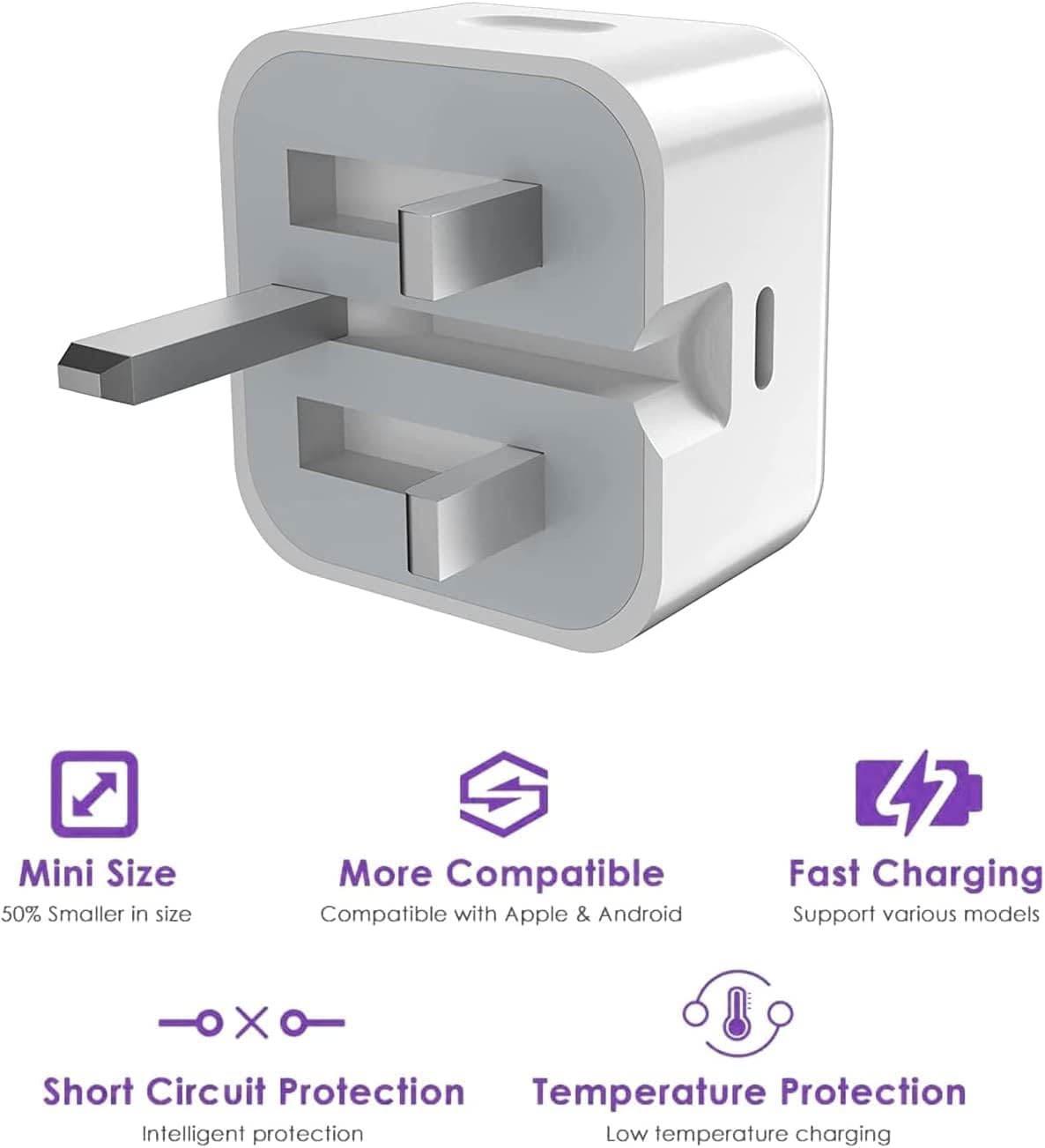 20W USB C Fast Charger for iPhone 14/13/12/11/SE/8/7 - Includes 1M Charging Cable - Quick Charge Compatible with iPhone 14 Pro Max/14 Pro/14 Mini & iPad - Perfect for Home, Office & Travel
