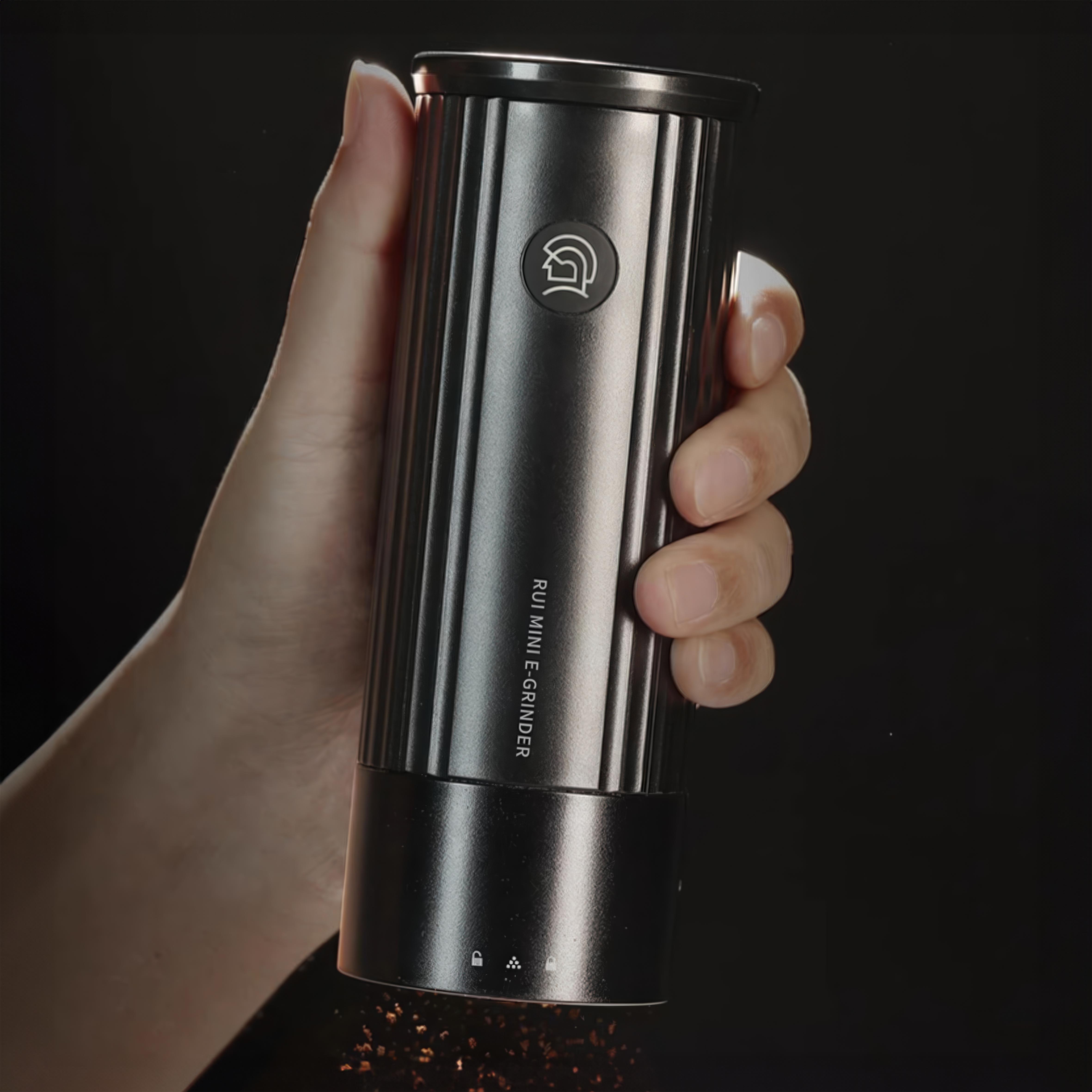 Mini Rui Compact Travel Coffee Grinder - Portable Electric Burr Mill for Espresso, French Press & Pour Over - Perfect for Camping, Office & Home Use