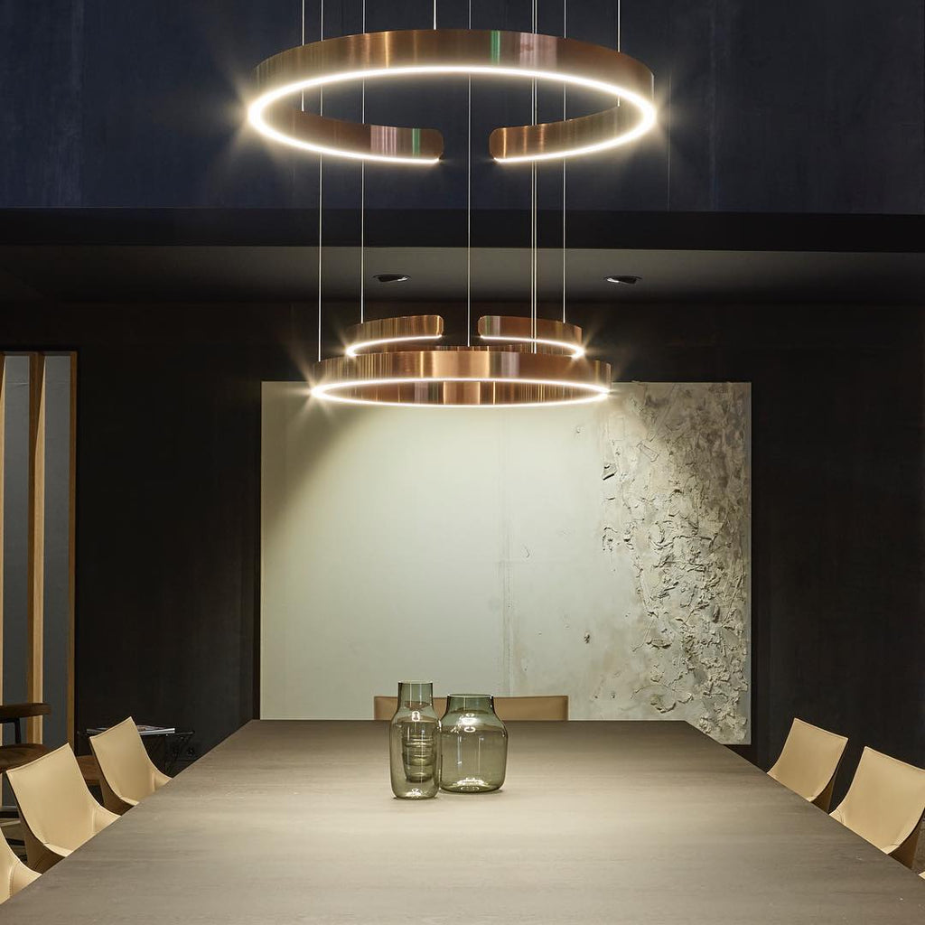 Modern Circular Chandelier - Elegant Ceiling Light Fixture for Dining Room, Living Room & Bedroom | Perfect for Home Decor & Interior Design