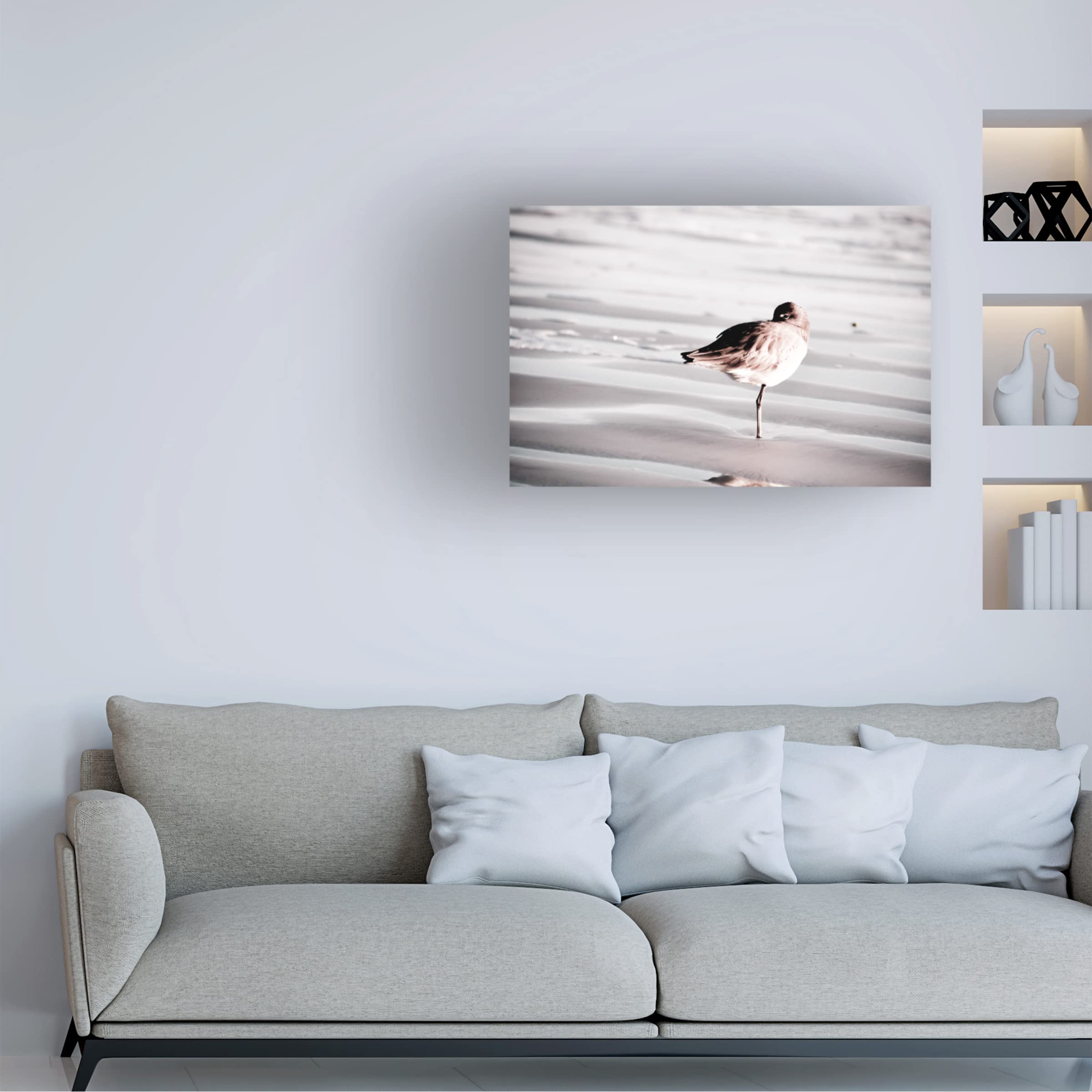 Blue Palomino 'Peeking Piper' Canvas Wall Art - Handmade Home Decor for Living Room, Bedroom & Office - Modern Framed Painting for Interior Design