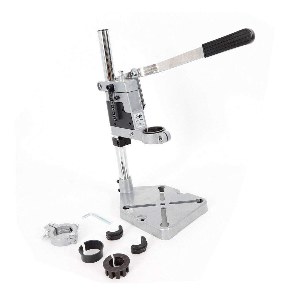 **GDAE10 Power Drill Press Stand - Adjustable Aluminum Bench Mount with Wrench, Rotary Tool Workstation & Grinding Rack Holder - Perfect for Woodworking, Metal Drilling & DIY Projects**