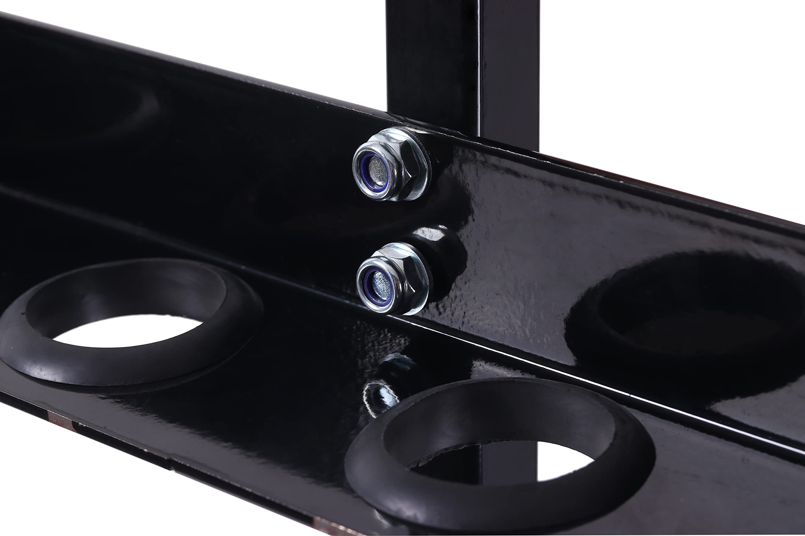 6-Hole Black Powder Coated Hand Tool Rack for Truck & Open Trailers - Heavy Duty Landscape Tool Organizer with Rubber Grommets & Mounting Hardware - Perfect for Construction, Farming & Outdoor Work