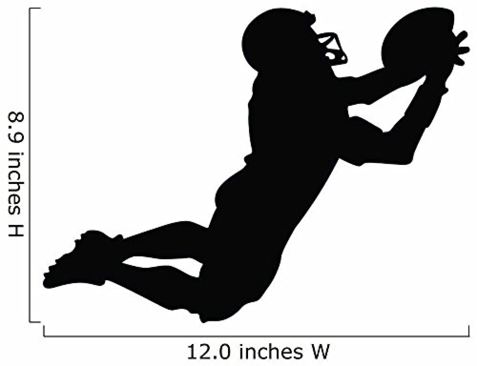 Football Silhouette Wall Decal - Peel and Stick Sports Room Decor (12x9 Inches) - Perfect for Bedroom, Game Room, and Man Cave Wall Art