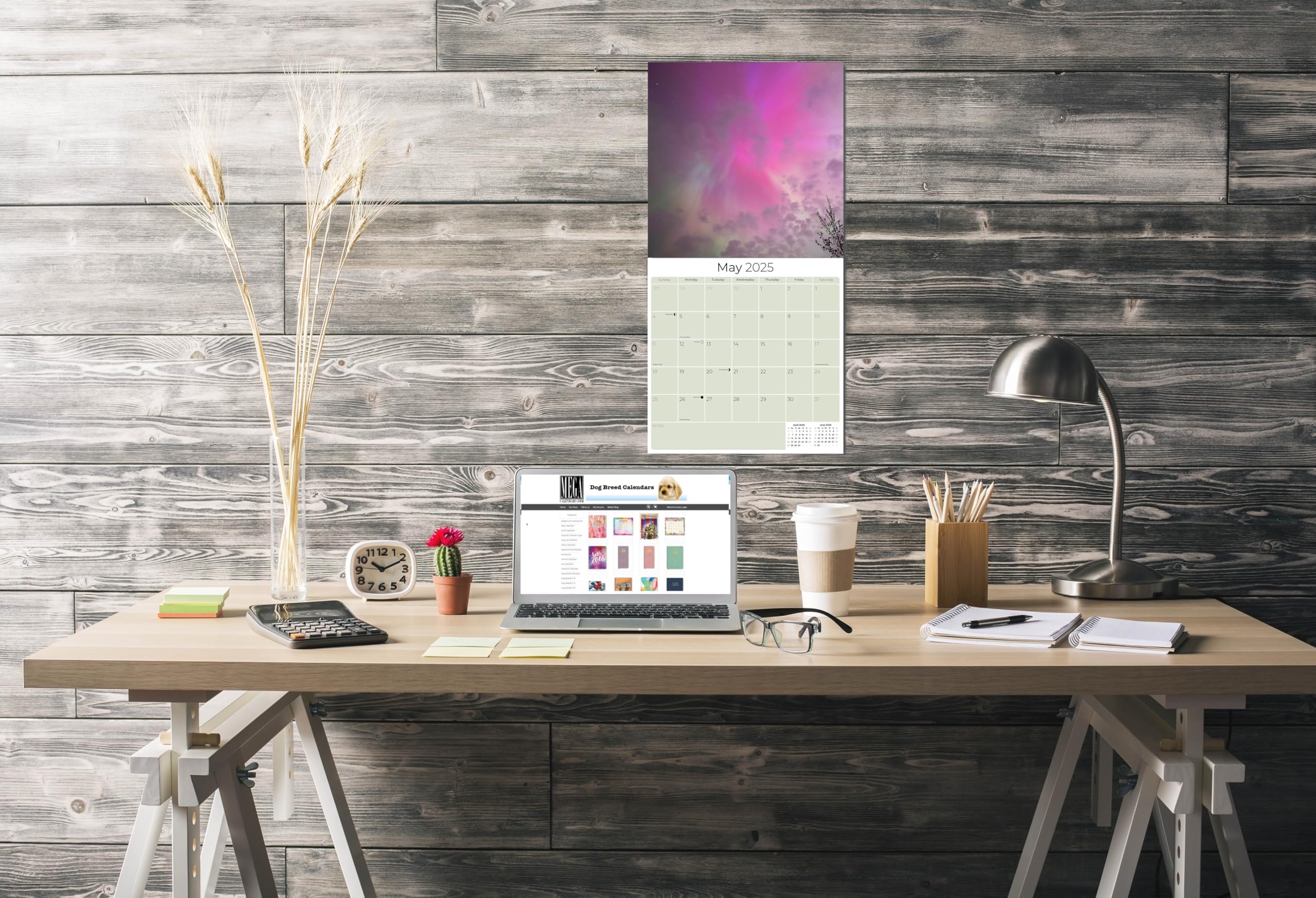 2024-2025 Northern Lights Calendar - Aurora Borealis Wall Planner with Thick No-Bleed Paper - 12
