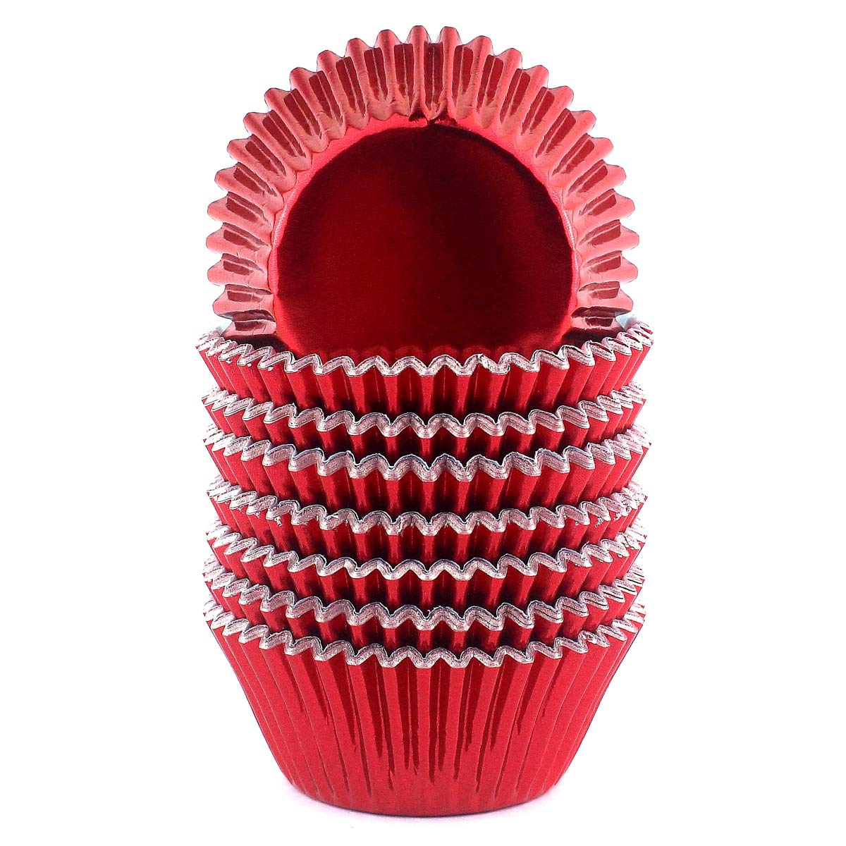 Premium Red Foil Cupcake Liners - 200 Pack Baking Cups for Muffins, Cupcakes & Party Desserts | Standard Size, Disposable & Greaseproof | Perfect for Birthday Parties, Baby Showers & Holiday Baking