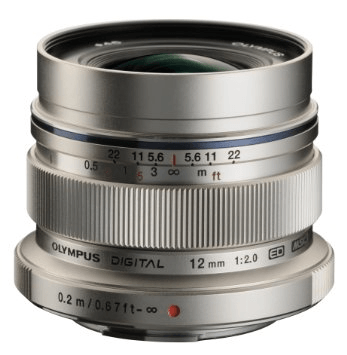 OM SYSTEM M.Zuiko Digital ED 12mm f/2.0 Wide Angle Prime Lens (Silver) - Perfect for Landscape, Street & Low Light Photography | Compatible with Olympus & Panasonic Micro Four Thirds Cameras