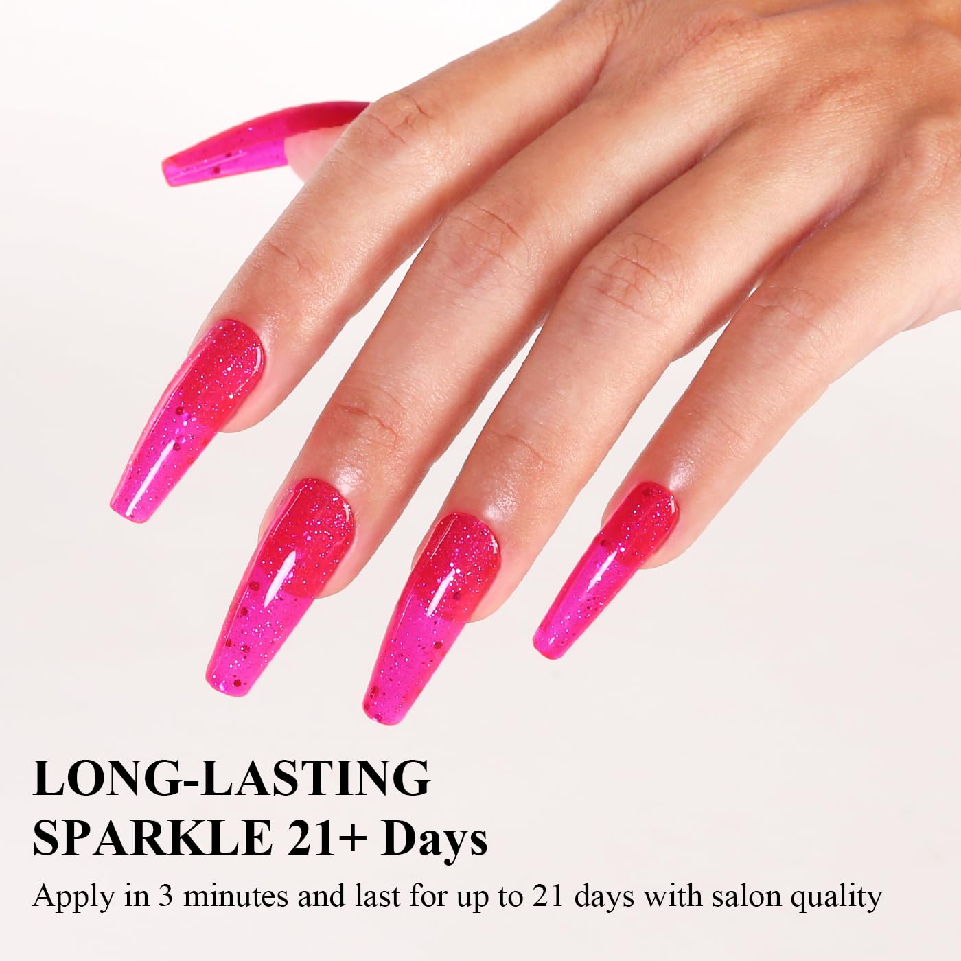 **Imtiti Glitter Gel Nail Polish - Hot Pink Iridescent Diamond Shimmer Soak Off UV LED Gel Polish (10ML) | Long-Lasting Manicure Kit for Autumn & Winter | Perfect for Parties, Holidays & Special Occasions**