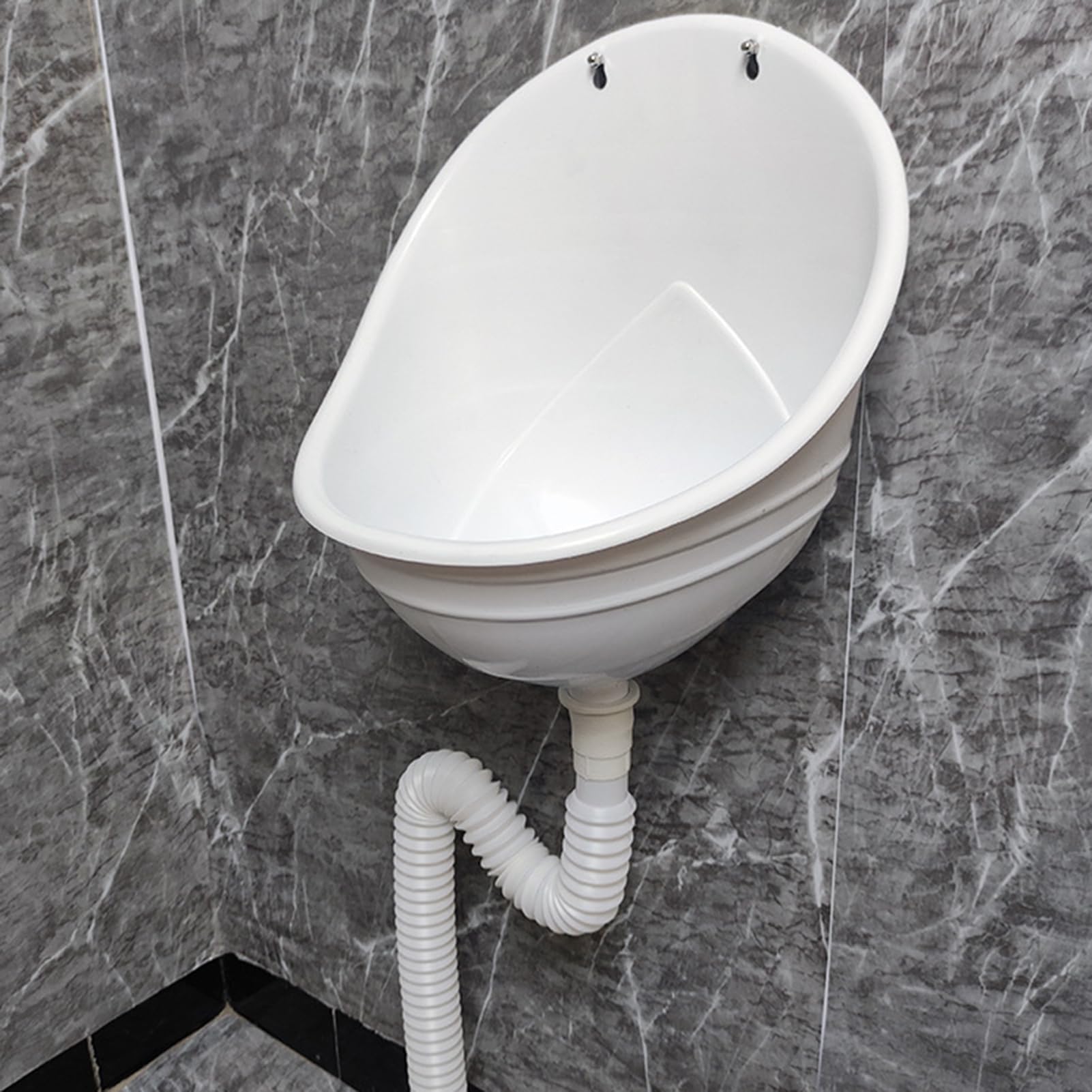Waterless Urinal with Hose - Wall Mounted Plastic Urine Diverter for Men & Kids - Splash Proof Outdoor Portable Toilet for Camping, RV, Garden & Bathroom - Easy Installation Water Saving Solution