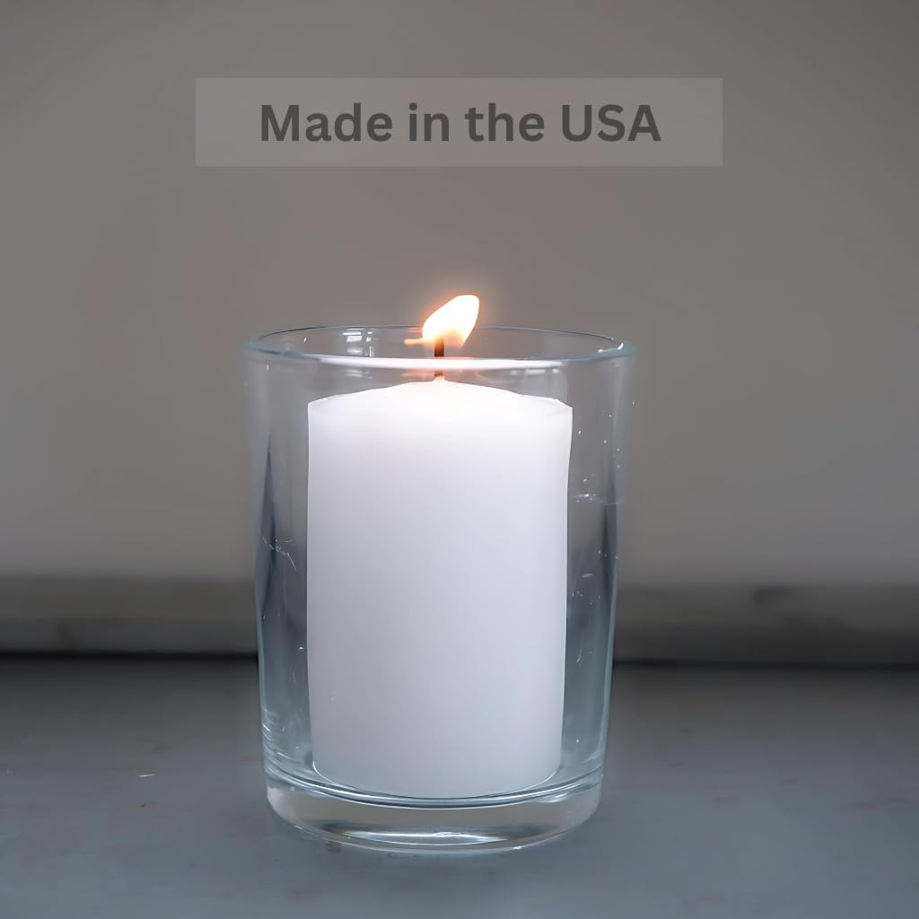 Premium White Votive Candles - 36 Unscented Candles with 15-Hour Burn Time | Made in USA | Perfect for Weddings, Parties, Restaurants & Home Decor | Bulk Candles for Centerpieces, Spa Relaxation & Romantic Ambiance