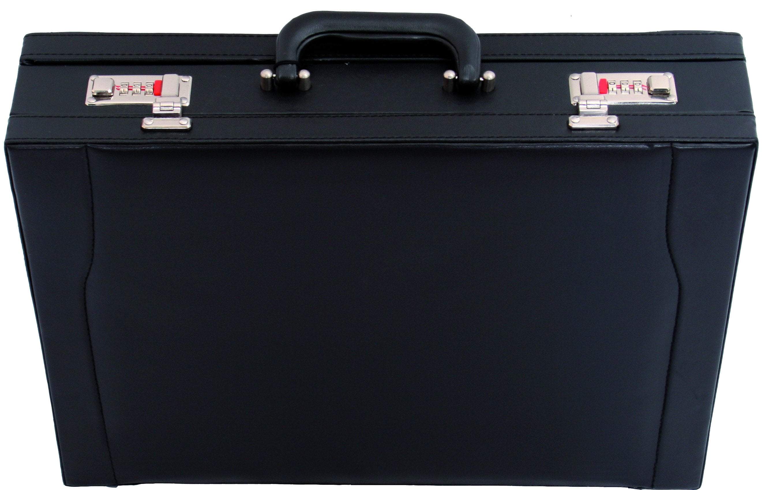 Premium Avenue PU Leather Expandable Attache Briefcase with Combination Lock - 44cm x 34cm x 11cm - Ideal for Business Travel, Office Commute & Professional Meetings
