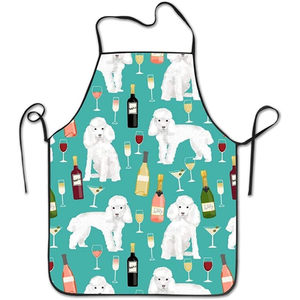 Colorful Poodle Puppy Waterproof Apron for Women - Kitchen Cooking Apron with Wrinkle-Free Design - Perfect for Home, Studio & Family Cooking