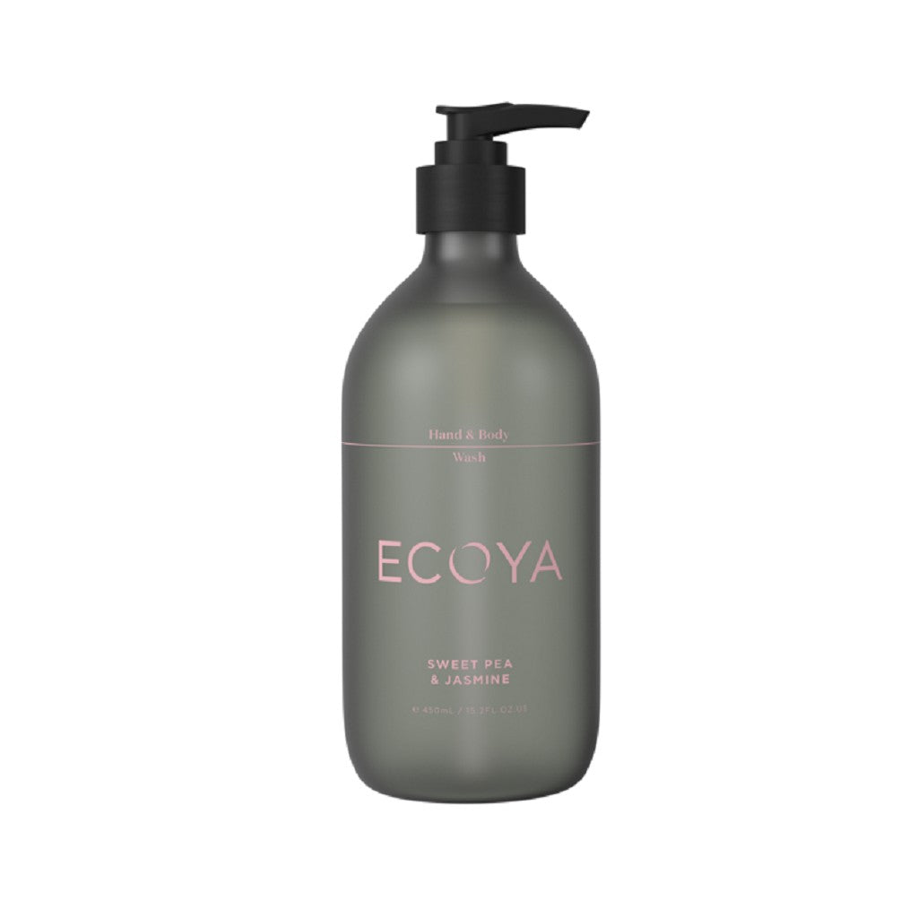 Ecoya Sweet Pea & Jasmine Hand & Body Wash - 450ml | Moisturizing & Refreshing | Perfect for Bathroom, Spa & Gift Giving