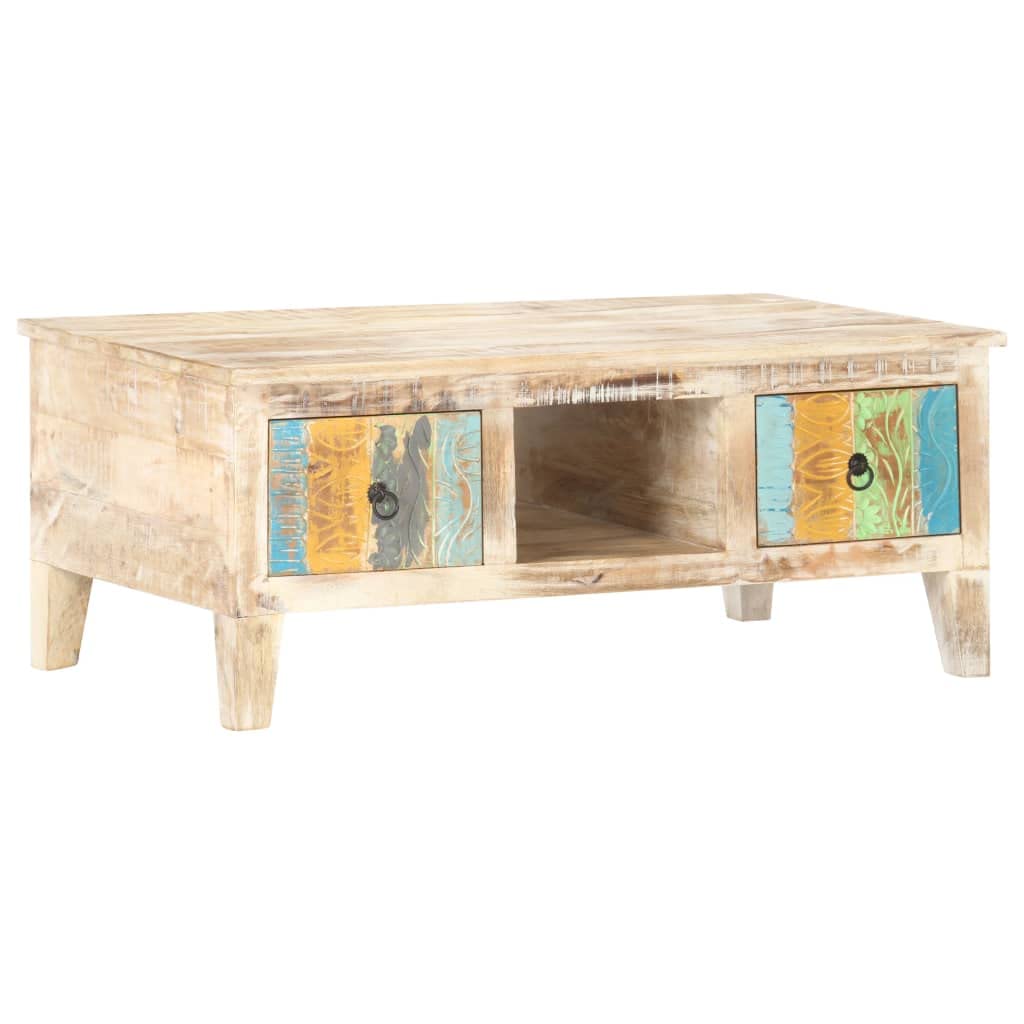 Square Coffee Table with Storage - 39.4