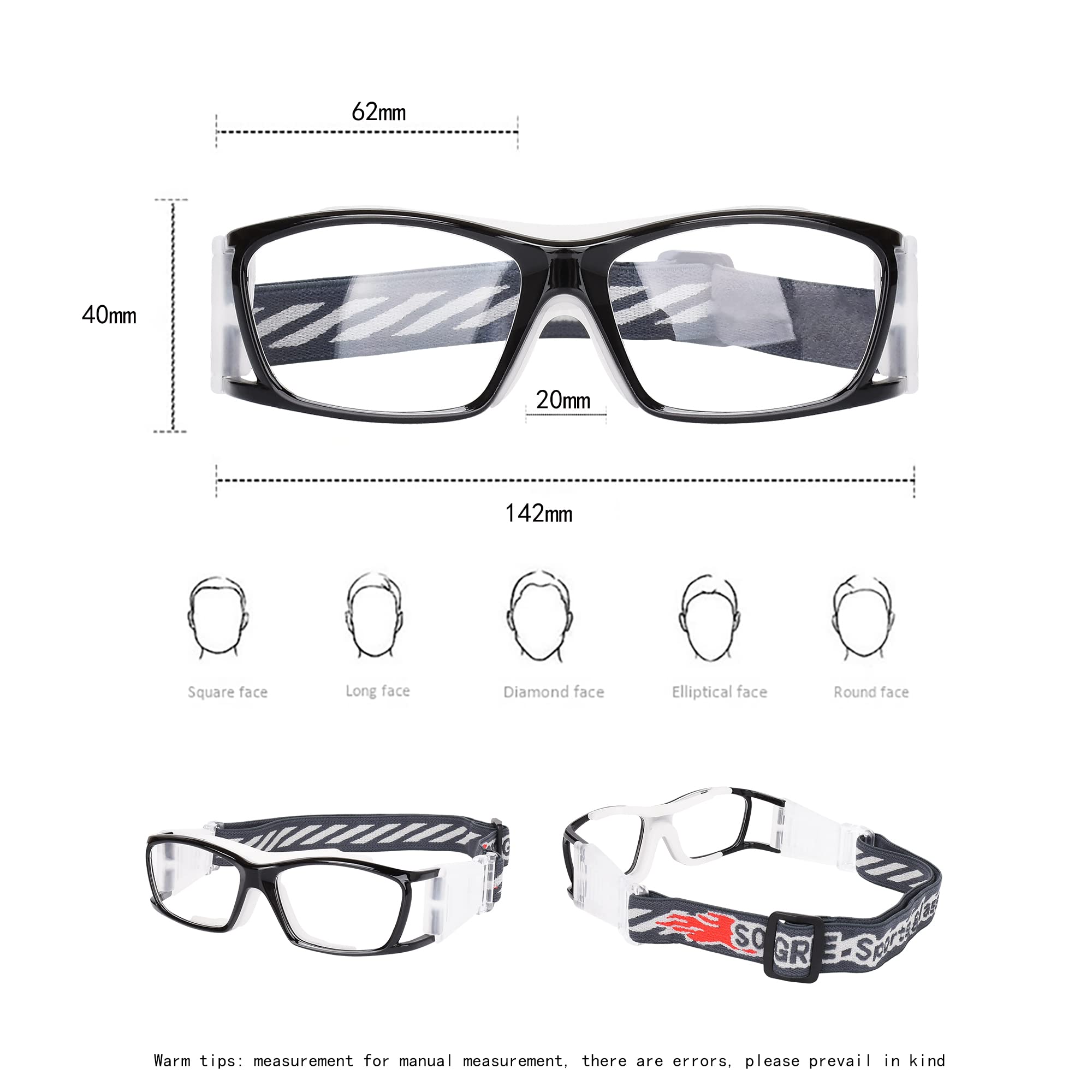 Basketball Dribbling Glasses - Sports Protective Eyewear Goggles for Men & Women - Shatterproof Training Glasses for Basketball Practice & Outdoor Sports