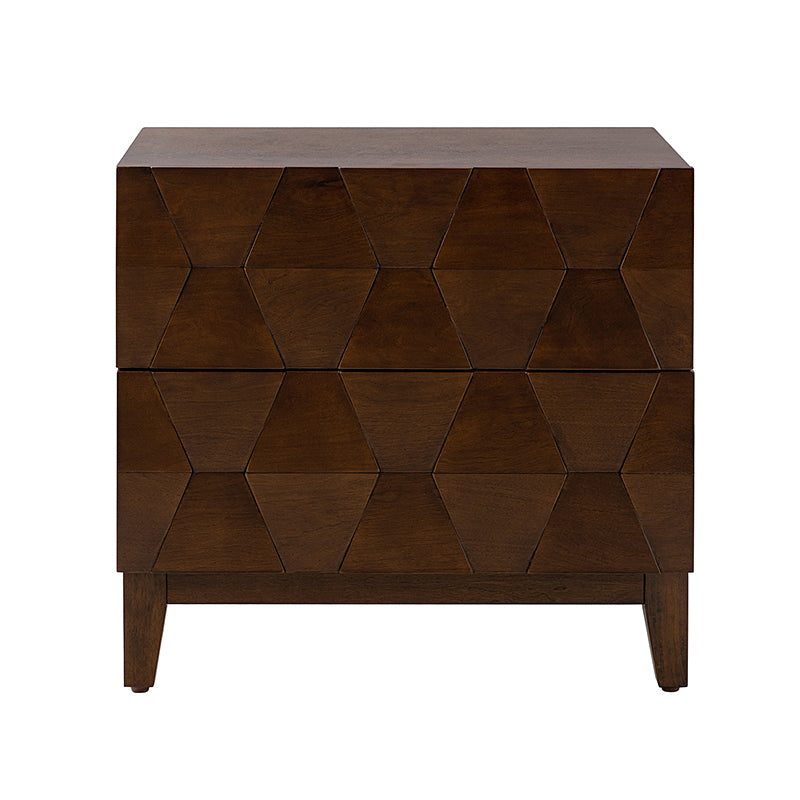 2-Drawer Nightstand with Built-in USB Outlets - Modern Bedside Table for Charging Devices, Perfect for Bedroom, Living Room, or Office