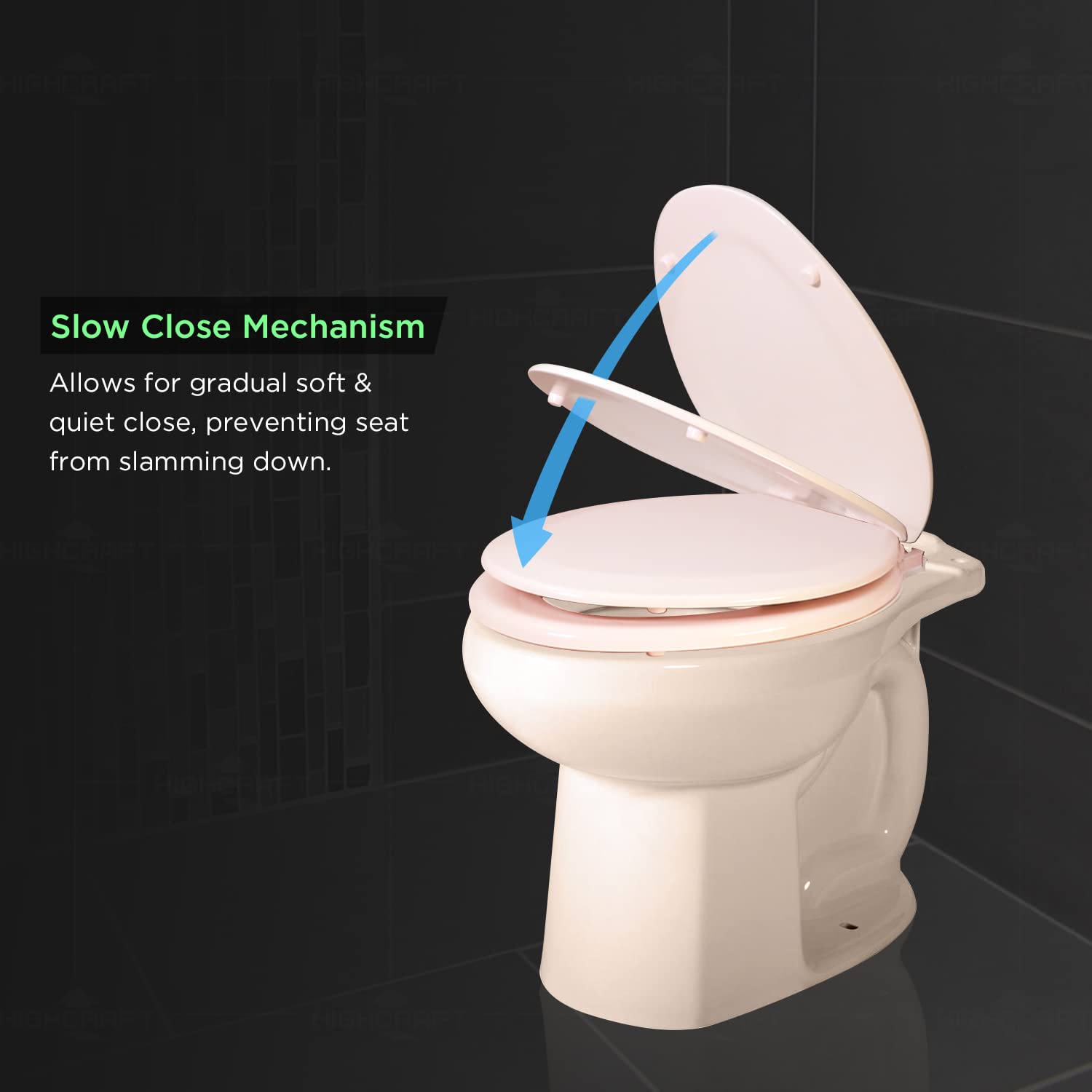 B4TSWE Elongated Molded Wood Toilet Seat with Slow Close, Easy Removal & Adjustable Hinges - Bone Color | Durable & Comfortable Bathroom Upgrade for Home, Office & RV Use