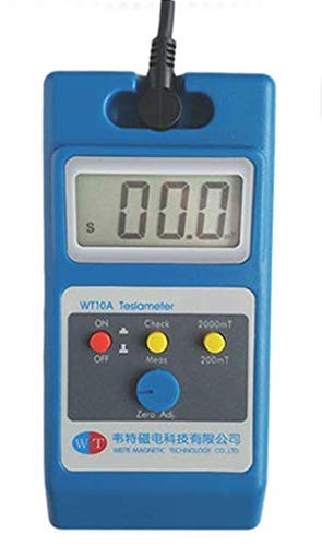 Digital LCD Teslameter Gauss Meter WT10A - High Precision Magnetic Field Tester (0-200mT/0-2000mT) with Fiber Probe for Surface Measurement | Perfect for Industrial Testing, Physics Research & Quality Control