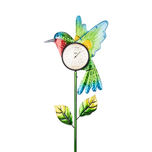 Hummingbird Outdoor Thermometers - Wireless Metal Garden Stake Thermometer for Patio, Yard & Lawn Decor | Weatherproof Outdoor Temperature Gauge for Garden, Backyard & Home Exterior