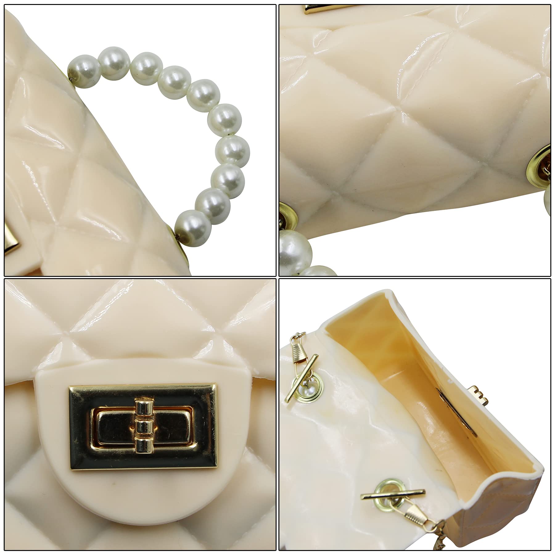 Mini Pink Purse for Little Girls - Fashion Candy Handbag with Pearl Handle, Jelly Shoulder Bag & Crossbody Purse (Small) - Perfect for Birthday Gifts, Parties & Everyday Play