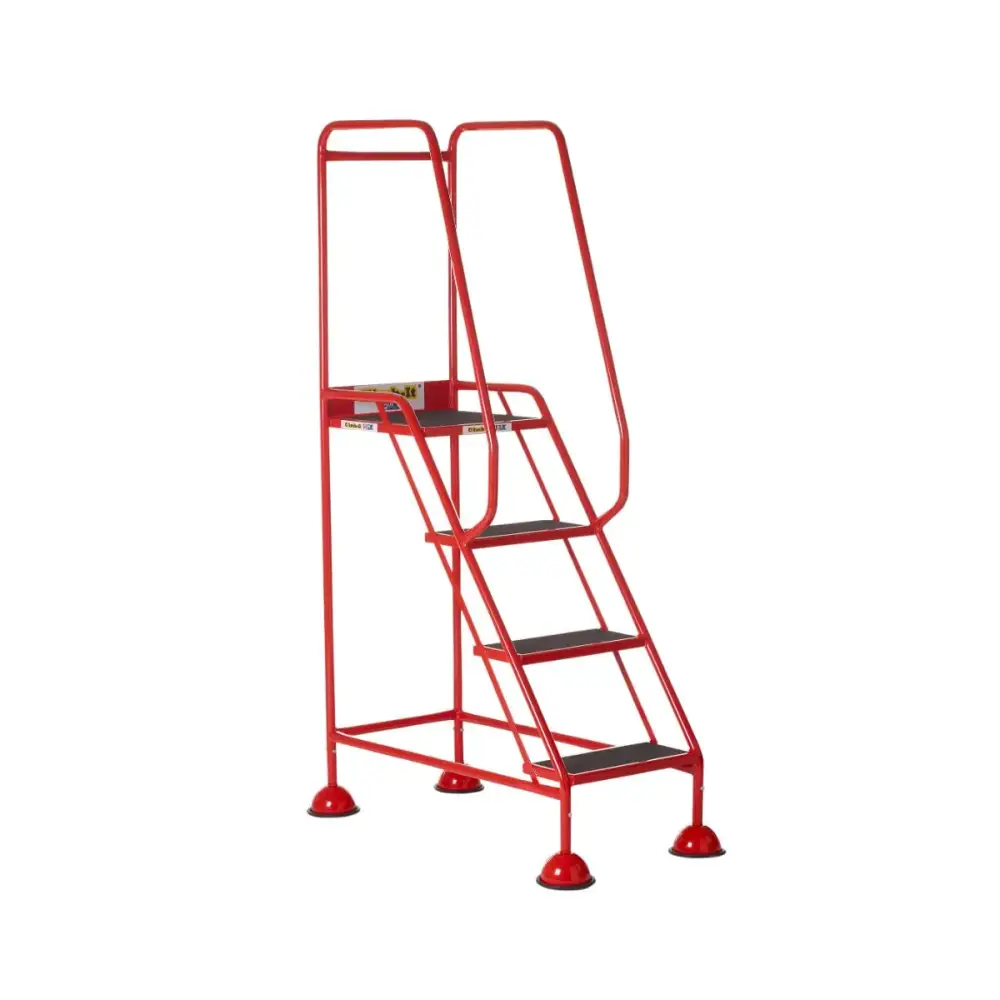 Climb It UK Domed Feet Steps - Red Non-Slip Ladder Accessories for Home, Garage, and Workshop Use
