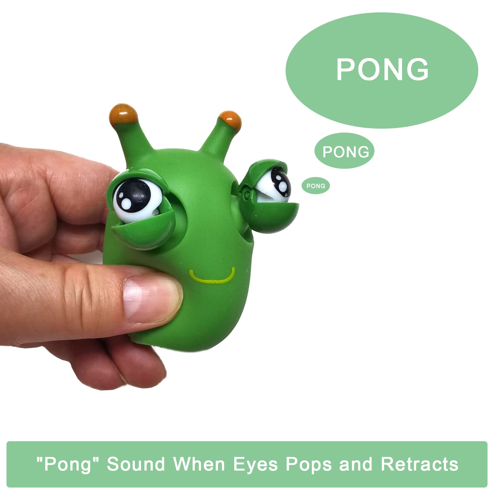 6 Pack Funny Pop-Out Grass Worm Pinch Stress Relief Toys - Squeeze & Bounce Eye Worms for Kids & Adults - Perfect for Office, Classroom & Home Fidgeting