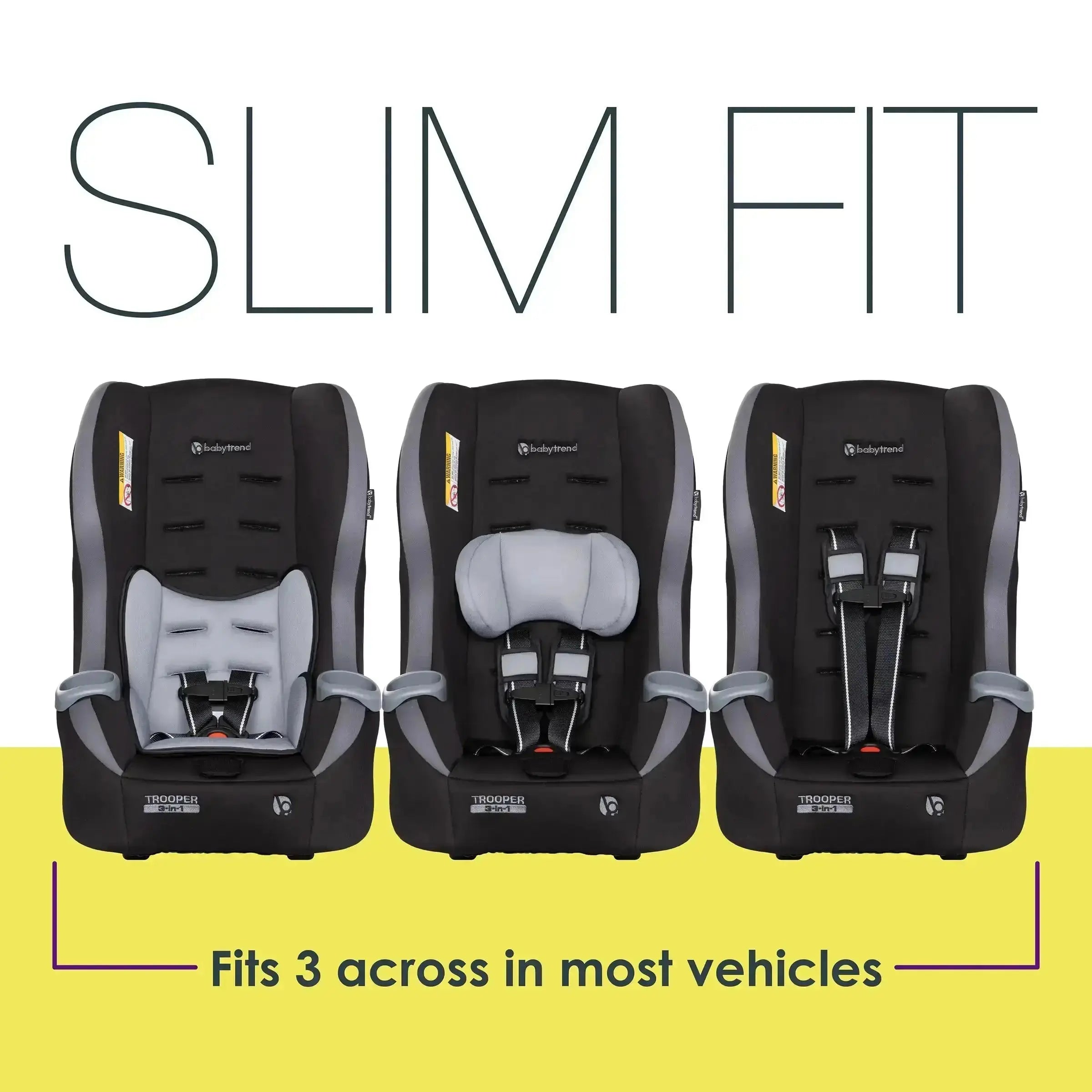 Trooper™ 3-in-1 Convertible Car Seat for Toddlers & Kids | Rear-Facing, Forward-Facing & Booster | Dash Black Color | Meijer Exclusive | Safe for Travel & Everyday Use