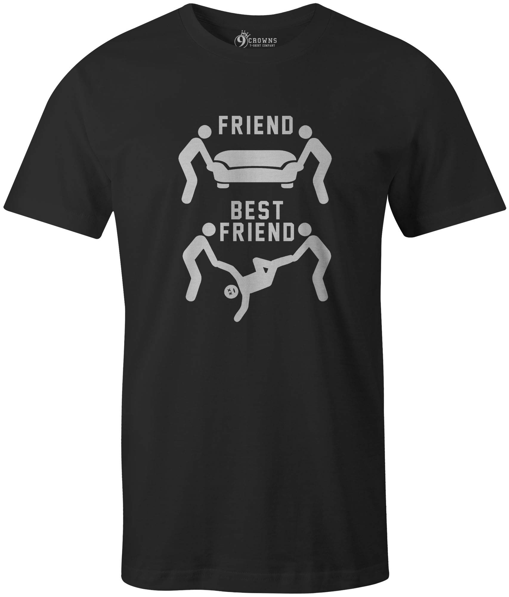9 Crowns Best Friend Graphic Tee - A True Friend Helps You Move A Body - Perfect for Casual Outings, Gifts, and Dark Humor Enthusiasts