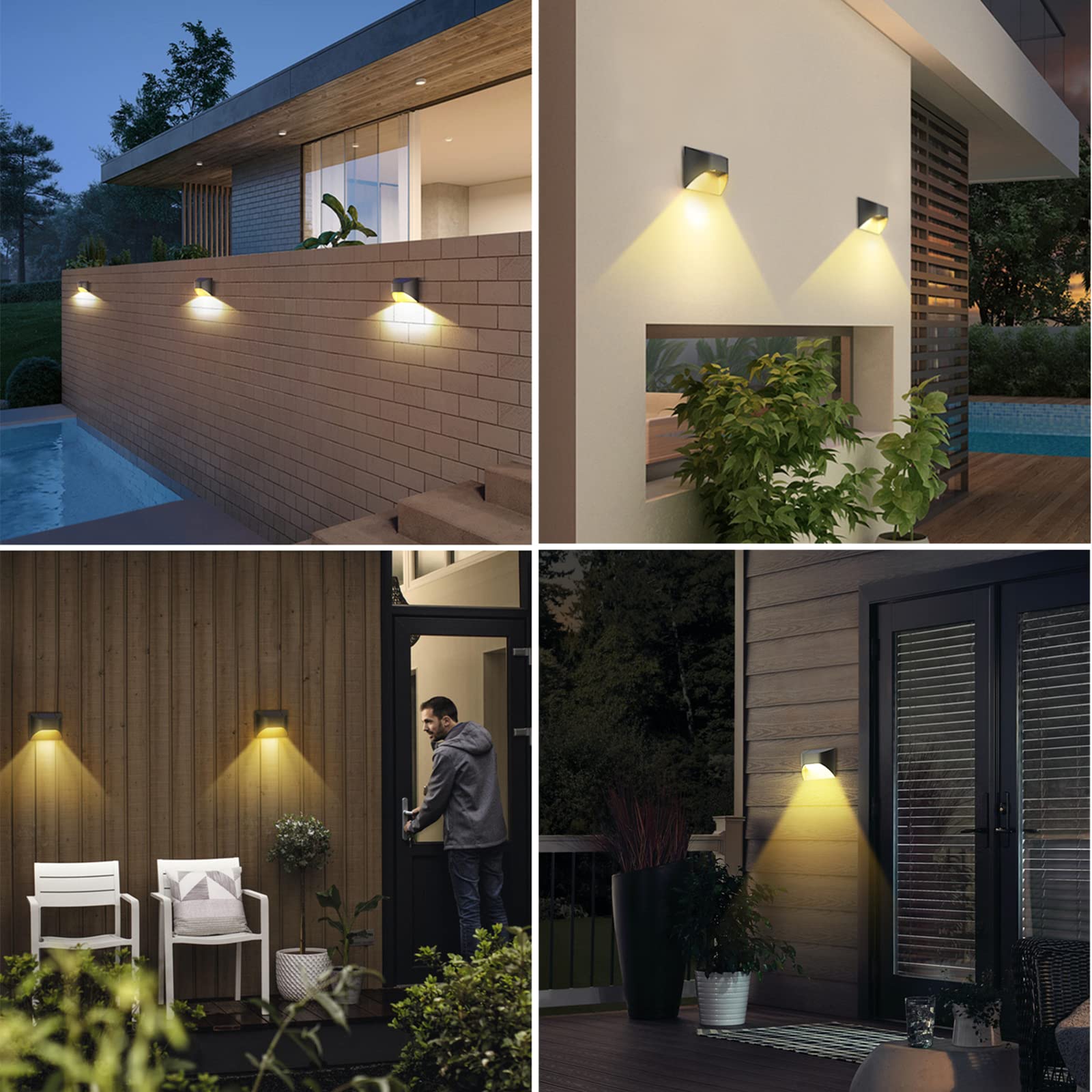 Solar Powered Outdoor Fence Lights - Waterproof Deck & Stair Lighting for Yard, Garden, Pathway (Warm White/Daylight/Cool White) - Perfect for Nighttime Safety & Landscape Decoration (2-Pack)