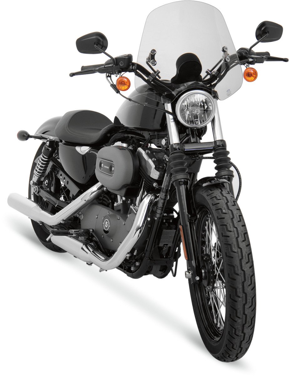 Memphis Shades The Shooter Windshield with Handlebar Mounting Kit (Solar) - Motorcycle Windshield for Harley Davidson, Cruiser & Touring Bikes - Perfect for Long Rides & Highway Cruising