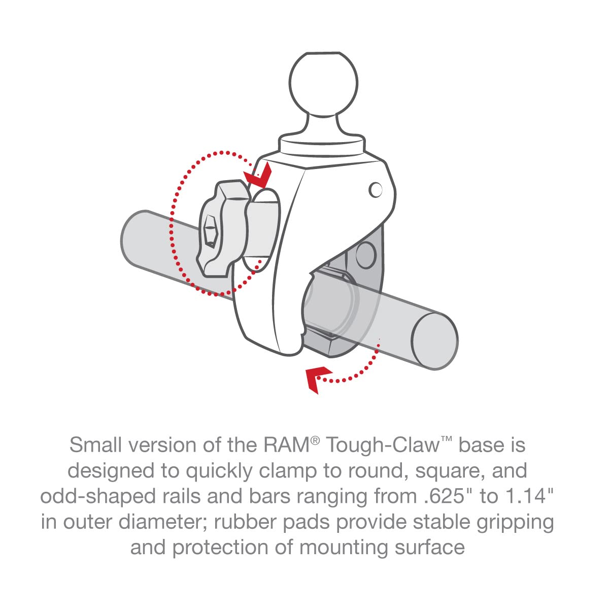 RAM MOUNTS X-Grip Small Phone Mount with RAM Tough-Claw Small Clamp Base & Medium Arm - Secure Motorcycle, ATV/UTV, Bike Mount for Navigation & Adventure